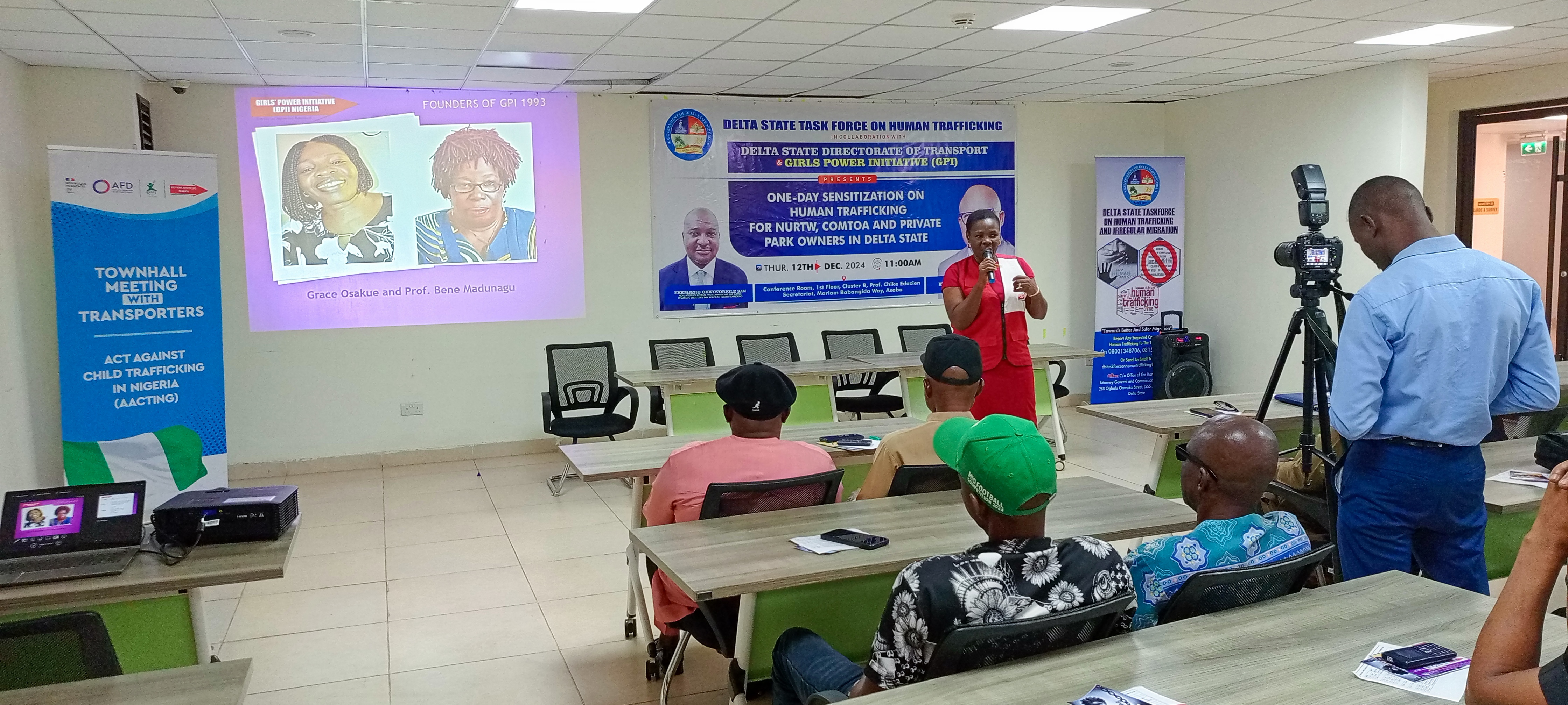 May Ekido making a presentation in Delta State